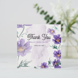 Élégant Carte de remerciements Floral Violet