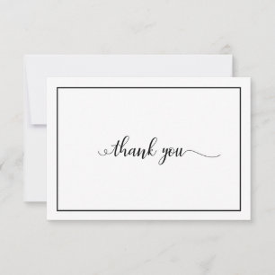 Elégant Carte de remerciements funéraire noir blan