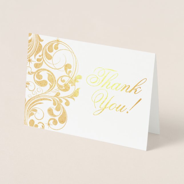 Élégant Carte de remerciements Gold Foil (Devant)