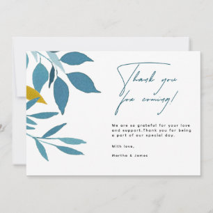 Élégant Carte de remerciements Mariage Bleu