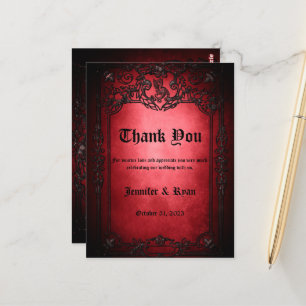 Élégant Carte de remerciements mariage gothique