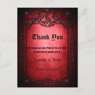 Élégant Carte de remerciements mariage gothique