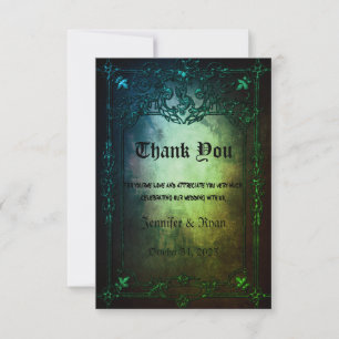 Élégant Carte de remerciements mariage gothique