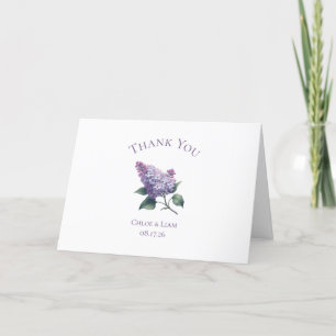 Élégant Carte de remerciements Mariage Lilac Perso