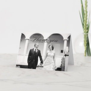 Élégant Carte de remerciements Mariage noir et bla