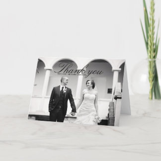 Élégant Carte de remerciements Mariage noir et bla