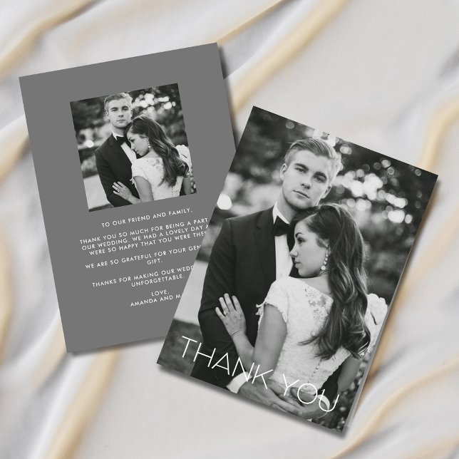 Élégant Carte de remerciements Mariage photo (Elegant Photo Wedding Thank You Card)