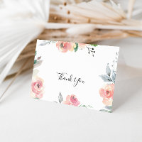 Élégant Carte de remerciements Mariage plié rose