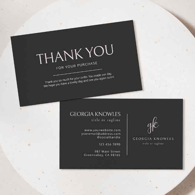 Élégant Carte de remerciements moderne rose pâle (Créateur téléchargé)