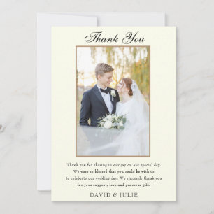 Élégant Carte de remerciements photo Mariage ivoir