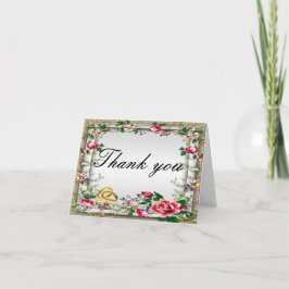Élégant Carte de remerciements Rustique Roses Roug