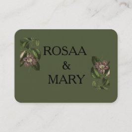 Élégant Carte de visite blanc rose et vert