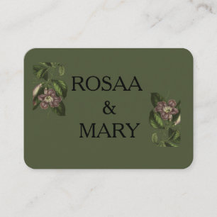 Élégant Carte de visite blanc rose et vert