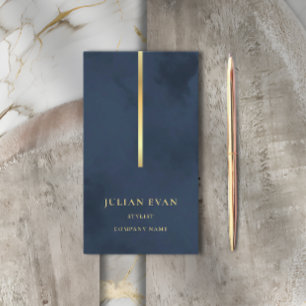Élégant Carte de visite bleu or de marine glamour