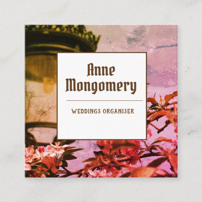 Élégant Carte de visite Carré (Devant)