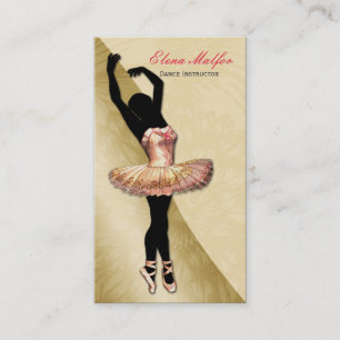 élégant Carte de visite de ballerine or somptueux