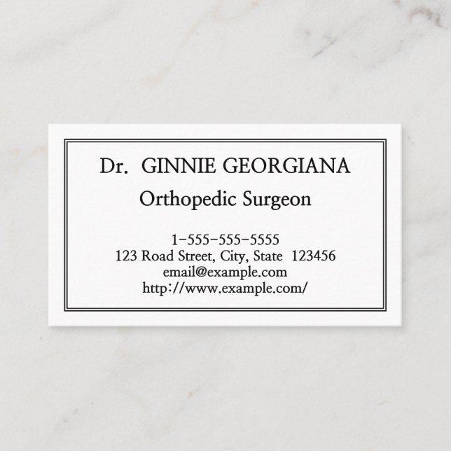 Élégant Carte de visite de chirurgien orthopédique (Devant)
