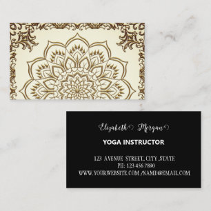 Élégant carte de visite de fleurs de lotus doré