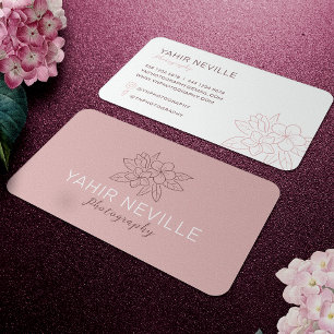 Élégant Carte de visite de logo rose floral