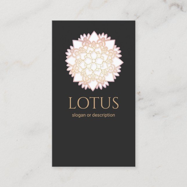 Élégant Carte de visite de Lotus d'or blanc (Devant)