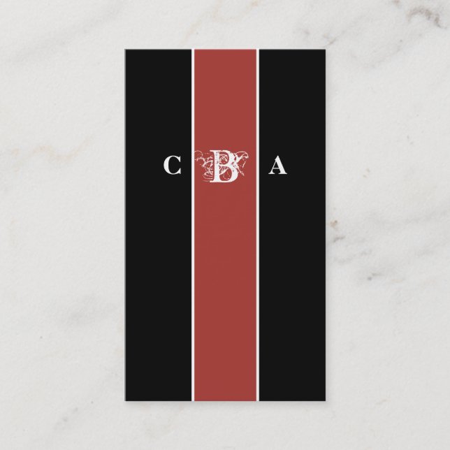 Élégant Carte de visite de monogramme de tourbillo (Devant)