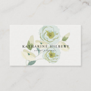 Élégant Carte de visite de Roses Blanches