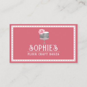 Élégant Carte de visite du logo Baker's Pink Cake