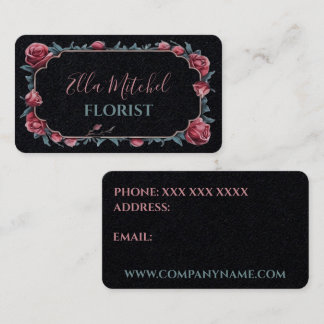 Élégant carte de visite fleuriste avec roses