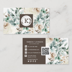 Elégant Carte de visite floral aquarelle