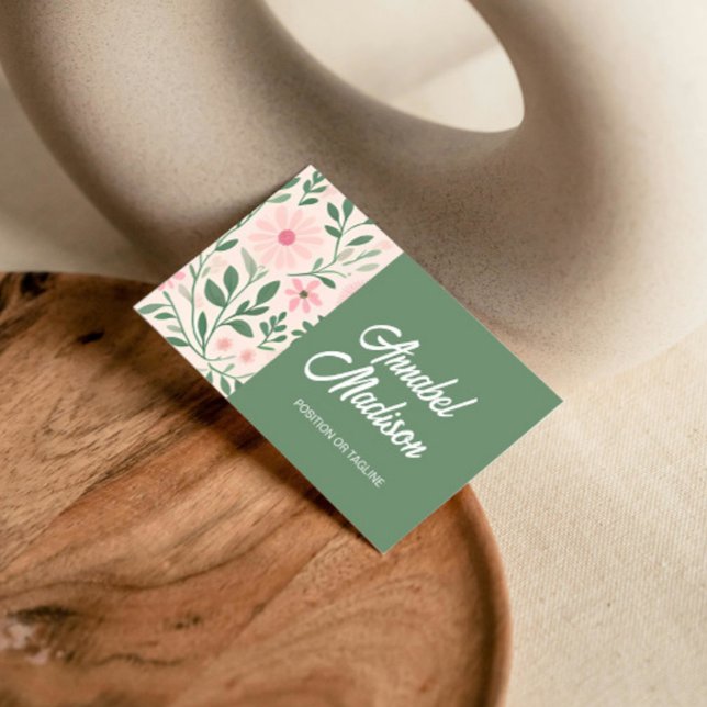 Élégant Carte de visite floral avec code QR | DP7 (best business card idea inspiration template design online printing buy online from zazzle)