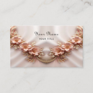 Élégant Carte de visite floral de Pêche Orange