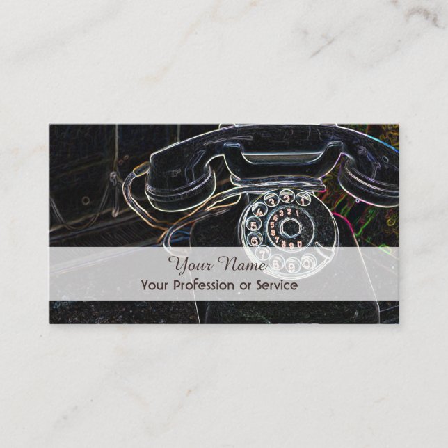 Élégant Carte de visite néo-pop-art rétro-téléphon (Devant)
