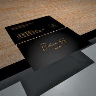 Élégant Carte de visite noir avec code QR DP7