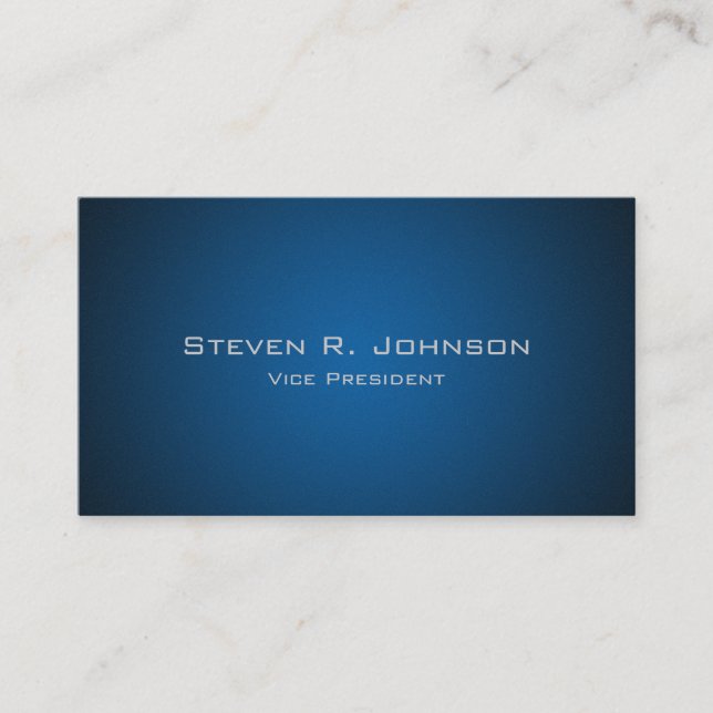 Élégant Carte de visite personnalisé Dark Blue Omb (Devant)
