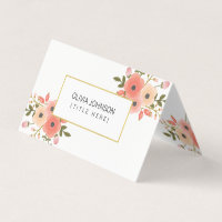 Élégant Carte de visite plié Floral