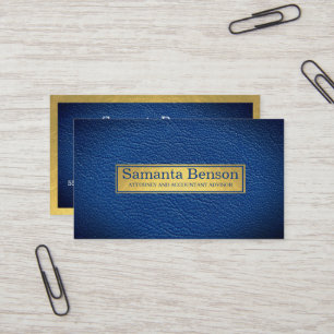 Élégant Carte de Visite Professionnelle en Cuir Bl