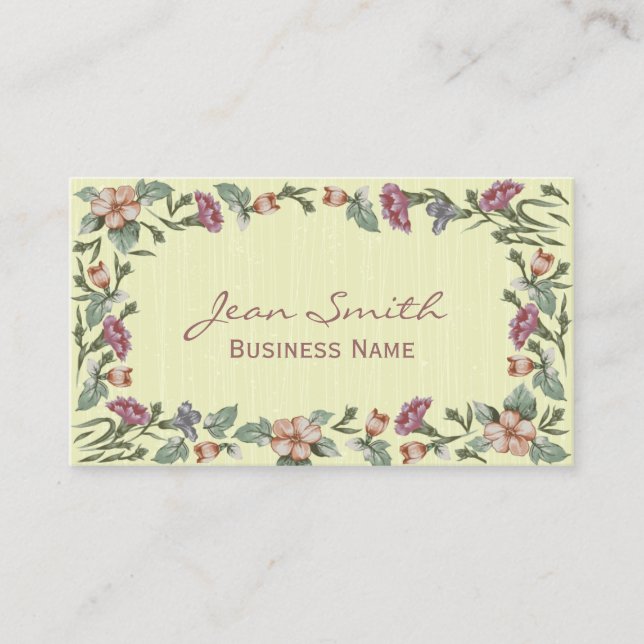 Élégant Carte de visite Wedding planner floral (Devant)