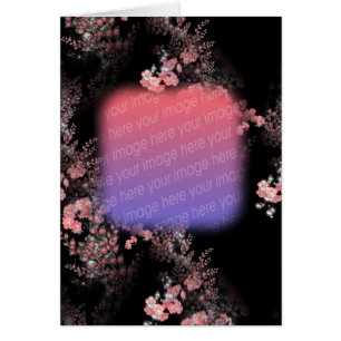 Élégant Carte photo de design floral rose