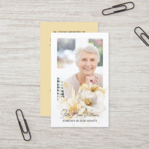 Élégant Carte photo de prière commémorative Fleur 