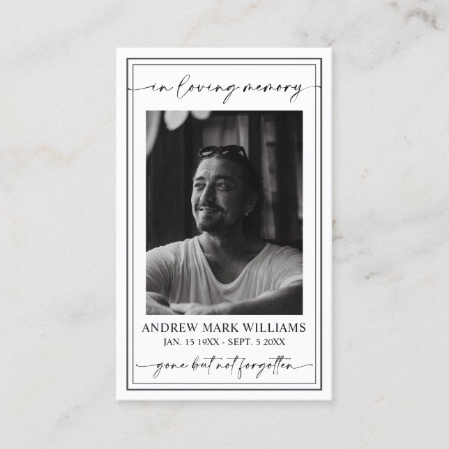 Élégant Carte photo de prière funéraire moderne (Devant)