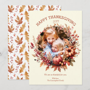 Élégant Carte photo de Thanksgiving Automne