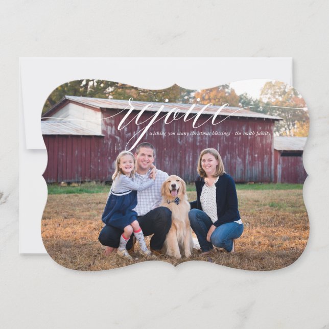 Élégant Carte photo de vacances Rejoice (Devant)