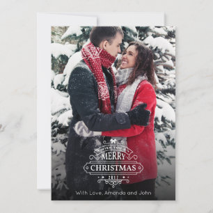 Élégant Carte photo de voeux de Noël