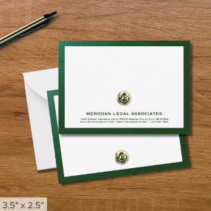 Elégant Carte pour notes vert avec Gold Logo Law O
