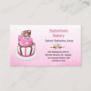 Élégant Cartes de visite de boulangerie de gâteaux