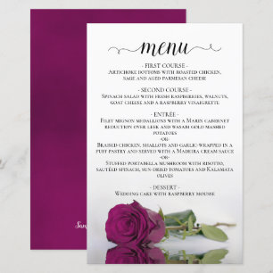 Elégant Cassis Purple Rose Budget Mariage Menu