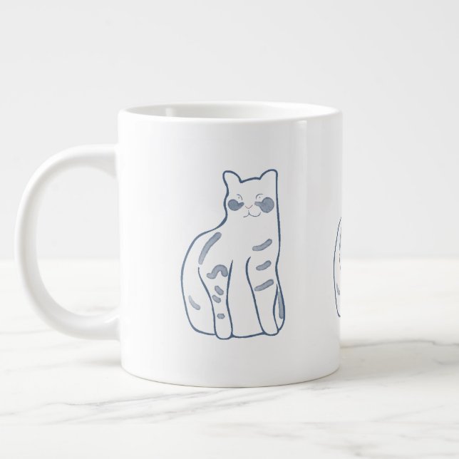 Elegant Cat Design Jumbo-Tasse (Links)