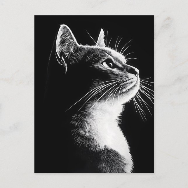 Elegant Cat Postkarte (Vorderseite)