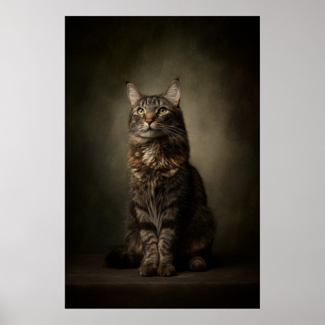 Elegant Cat Studio Portrait Poster (Vorne)