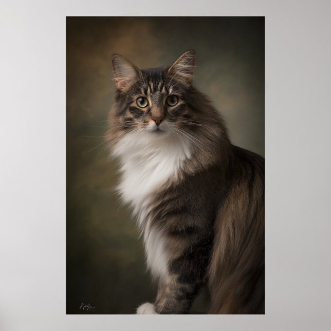 Elegant Cat Studio Portrait Poster (Vorne)